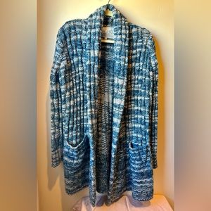 Rachel Roy Two Tone Size Medium Blue/Gray Open Sweater